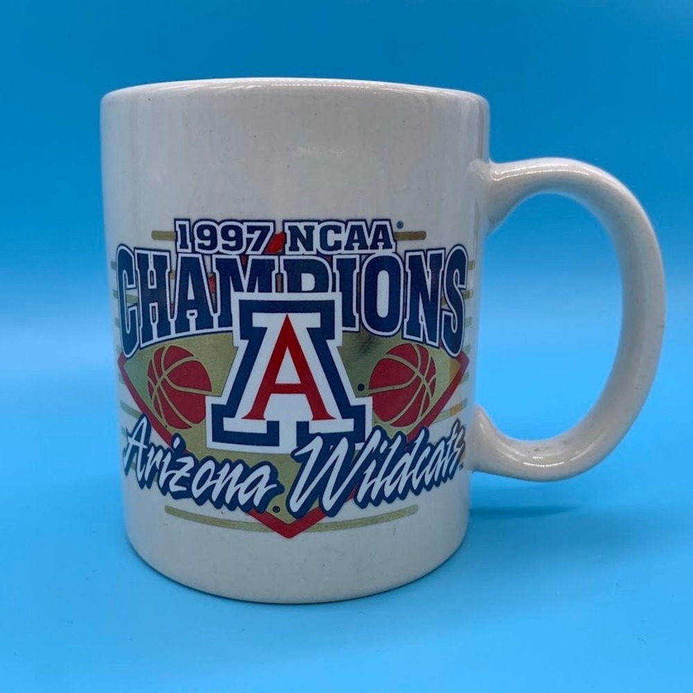 Vintage 1997 NCAA Champions Arizona Wildcats Basketball Ceramic Coffee Mug